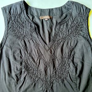 Cotton Ginny Plus embroidered sleeveless maxi dress 18 black cotton